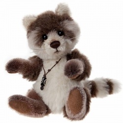 Charlie Bears Minimo Pitter Patter Mohair Raccoon Teddy Bear